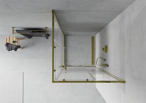 Mexen Rio, čtvercový sprchový kout s posuvnými dveřmi 80 (dveře) x 80 (dveře) x 190 cm, 5mm čiré sklo, zlatý profil, 860-080-080-50-00