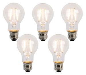 Sada 5 LED vláknových žárovek E27 A60 2W 210lm 2200K