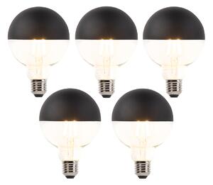 Sada 5 stmívatelných LED vláknových žárovek E27 G95 černých 550 lm 2700 K
