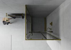 Mexen Rio, čtvercový sprchový kout s posuvnými dveřmi 80 (dveře) x 80 (dveře) x 190 cm, 5mm šedé sklo, zlatý profil, 860-080-080-50-40