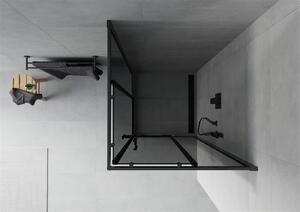 Mexen Rio, čtvercový sprchový kout 80(dveře)x80(dveře)x190 cm, 5mm šedé sklo, černý profil, 860-080-080-70-40