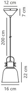 Nordlux - Lustr na lanku ADRIAN 1xE27/25W/230V pr. 16 cm šedá