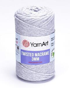 Pletací příze YarnArt TWISTED MACRAME 3mm 756 světle šedá, jednobarevná, 250g/195m