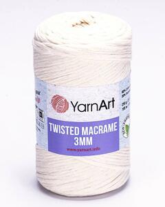 Pletací příze YarnArt TWISTED MACRAME 3mm 752 smetanová, jednobarevná, 250g/195m