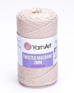 Pletací příze YarnArt TWISTED MACRAME 3mm 753 béžová, jednobarevná, 250g/195m