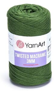 Pletací příze YarnArt TWISTED MACRAME 3mm 787 zelená, jednobarevná, 250g/195m