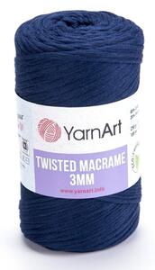 Pletací příze YarnArt TWISTED MACRAME 3mm 784 tmavě modrá, jednobarevná, 250g/195m