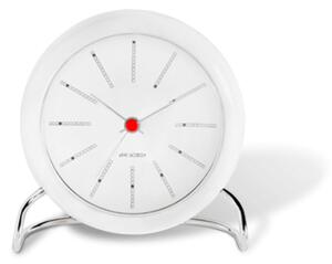 Stolní hodiny s budíkem Bankers White 11 cm Arne Jacobsen Clocks