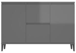 Příborník Brunati - MDF - 104x35x70 cm | šedý s vysokým leskem