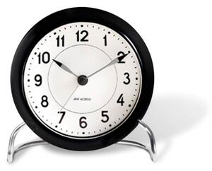 Stolní hodiny s budíkem Station Black 11 cm Arne Jacobsen Clocks