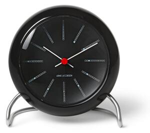 Stolní hodiny s budíkem Bankers Black 11 cm Arne Jacobsen Clocks