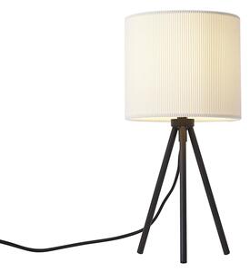 Moderní stolní lampa s trojnožkou bílá se sametovým stínidlem - Luz