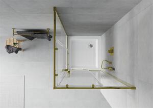 MEXEN - Rio sprchový kout, rohový 80 x 80 cm, dekor, zlatá + vanička Rio, bílá - 860-080-080-50-20-4510