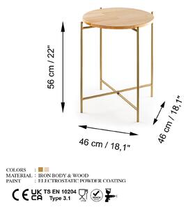 Konferenční stolek Museli 6 (přírodní + zlatá). 1093231