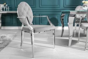 Designová židle Rococo II šedá s opěrkami - Skladem