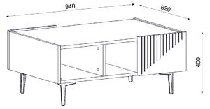 Konferenční stolek Tomune 1 (bílá + černá). 1093234