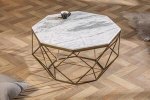 Moderní odkládací stolek - Diamond, bílý mramor