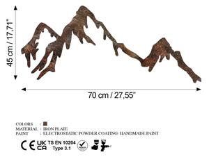 Nástěnná dekorace 45x70 cm hory kov