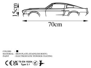 Nástěnná dekorace 70x15 cm auto kov
