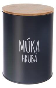 Dóza plech/bambus pr. 13 cm Múka hrubá BLACK SK