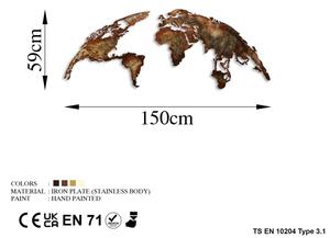 Nástěnná dekorace 2 ks 150x59 planeta kov