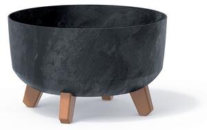 Květináč GRACIA LOW BETON EFFECT 28,5 cm antracit