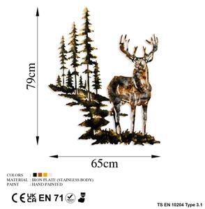 Nástěnná dekorace 65x79 cm jelen kov
