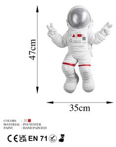 Nástěnná dekorace 47x35 cm astronaut stříbrná