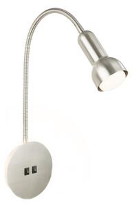 Briloner 2178012 - LED Nástěnná flexibilní lampa 1xE14/10W/230V + LED/3W chrom