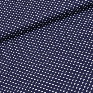Bavlněné plátno 3817, bílá srdíčka na tmavě modré, š.140cm (látka v metráži)