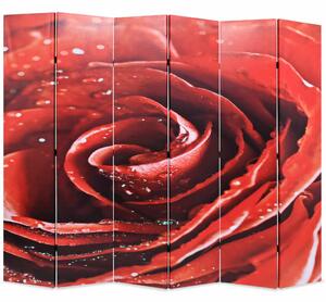 Skládací paraván 228 x 170 cm růže červený