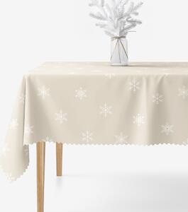Goldea vánoční hranatý teflonový ubrus - sněhové vločky na latte 80 x 80 cm