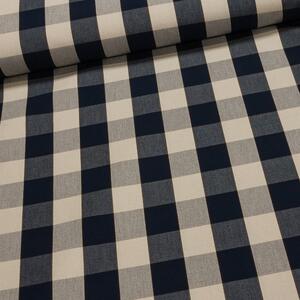 Potahové akrylové plátno (dralon, teflon) na zahradní nábytek, modro-béžová kostka, š.140cm (látka v metráži)