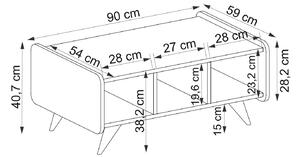 Konferenční stolek Kakulu 1 (dub safírový + bílá). 1093267