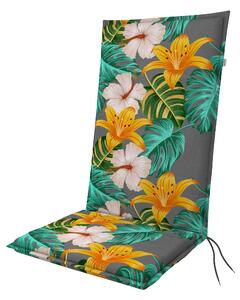 Doppler LIVING 5701 zelená/žlutá, vysoký polstr na křesla a židle, 48x119x6 cm