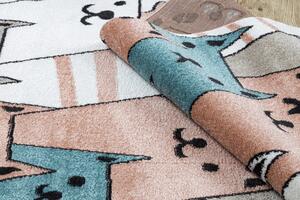 Dětský kusový koberec Fun Gatti Cats pink 80x150 cm