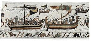 Vlámský gobelín tapiserie - Bayeux Navigio