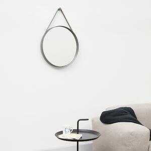 HAY Nástěnné zrcadlo Strap Mirror Ø70, Grey