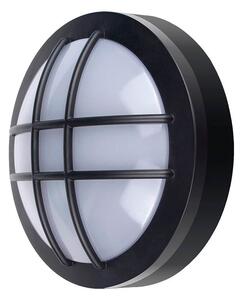 Solight LED venkovní nástěnné / stropní osvětlení kulaté s mřížkou, 23cm, černé