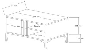 Konferenční stolek Manule (borovice atlantická + antracit). 1093293