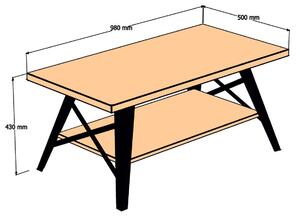 Konferenční stolek Timolo (dub safírový + černá). 1093294