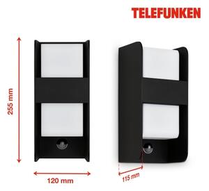 Telefunken 321105TF-Venkovní nástěnné svítidlo se sen. 1xE27/12W/230V IP44 černá