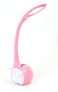 LED stolní dětská lampička s nočním RGB podsvícením, 7W, studená bílá, růžová