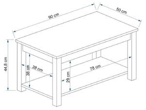 Konferenční stolek Milasi 1 (bílá + šedá). 1093300