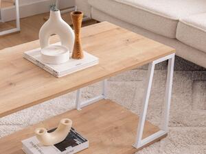 Příruční stolek Nidupe 2 (dub safírový + bílá). 1093306