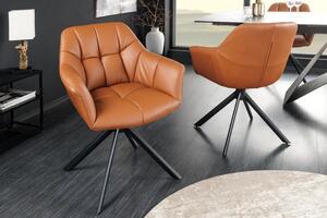 Designová otočná židle Vallerina koňaková