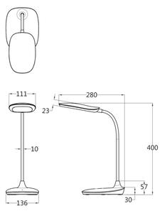Globo 58455W - LED Stmívatelná dotyková stolní lampa BOTAL LED/9W/230V bílá