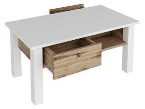 Konferenční stolek Pepudo (bílá + ořech). 1093308