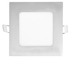 Ecolite Stříbrný vestavný LED panel hranatý 120 x 120mm 6W Barva světla: Denní bílá LED-WSQ-6W/41/CHR