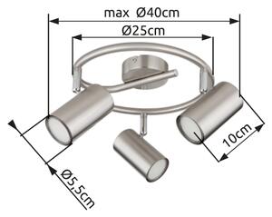 Globo 57914-3N - Bodové svítidlo ALLVI 3xGU10/25W/230V chrom